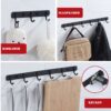 Wall Coat Rack - 8 Hooks Wall Coat Rack - Wall Coat Rack - Hanging Design Wall Coat Rack - Towel Rack - Matt Black - 60 CM - Image 5