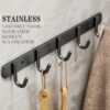 Wall Coat Rack - 8 Hooks Wall Coat Rack - Wall Coat Rack - Hanging Design Wall Coat Rack - Towel Rack - Matt Black - 60 CM
